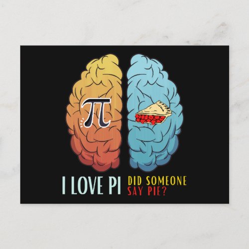 I Love Pi Did Someone Say Pie  Holiday Postcard
