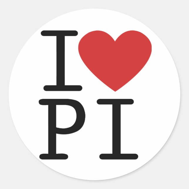 I Love PI (Sticker) Classic Round Sticker (Front)
