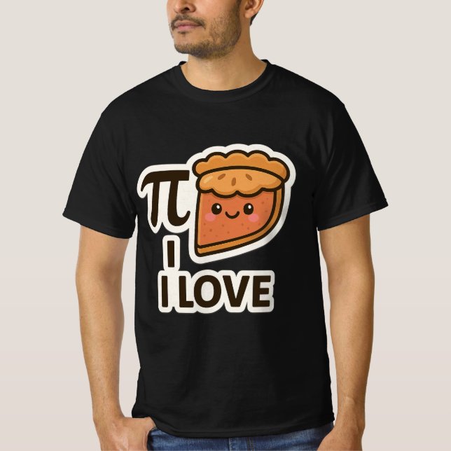 I Love Pi Sticker – Cute Math & Pie Pun Design T-Shirt (Front)