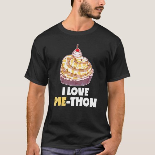 I Love Pi thon Ball Python Pie Cake Pet Snake Anim T_Shirt