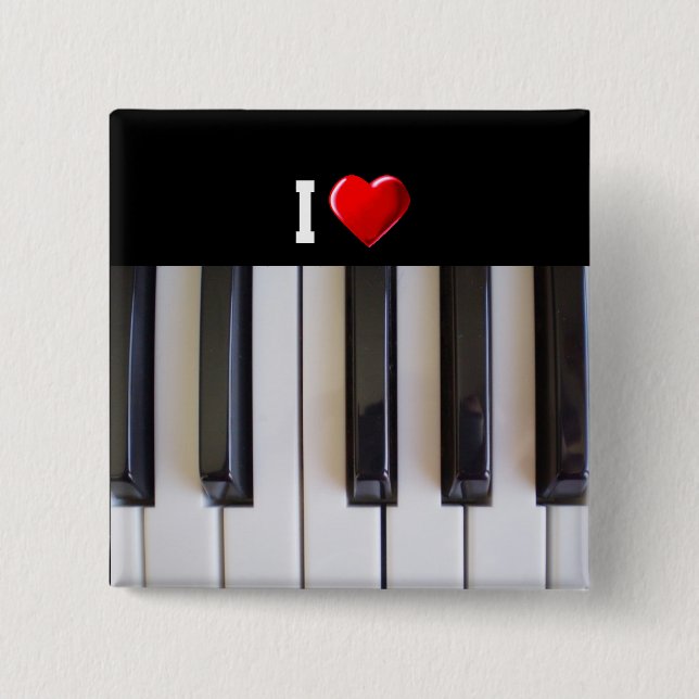 I Love Piano Button (Front)