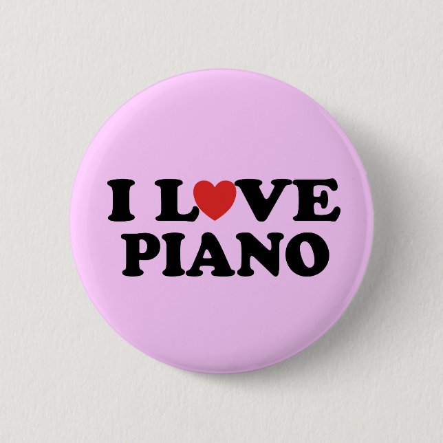 I Love Piano Button (Front)
