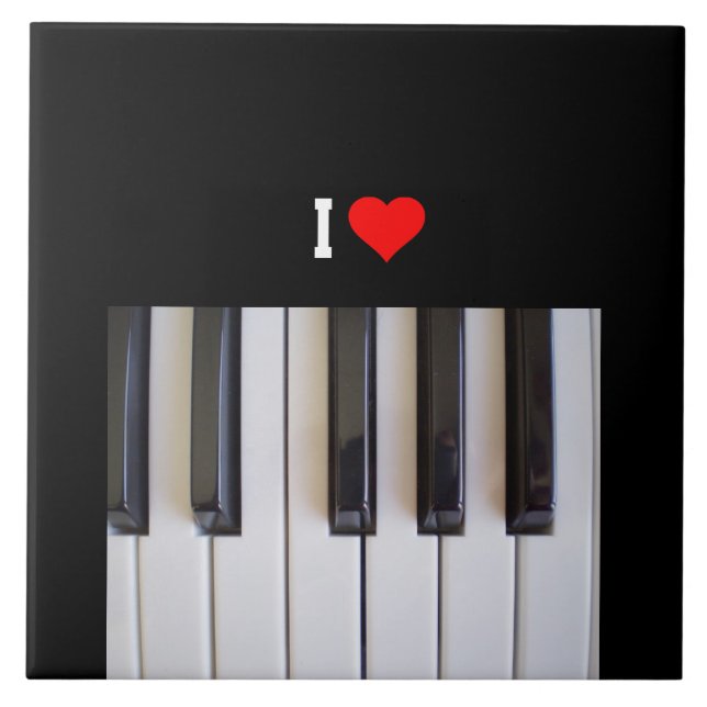 I Love Piano Ceramic Tile (Front)