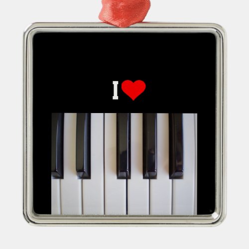 I Love Piano colorful popular design Metal Ornament