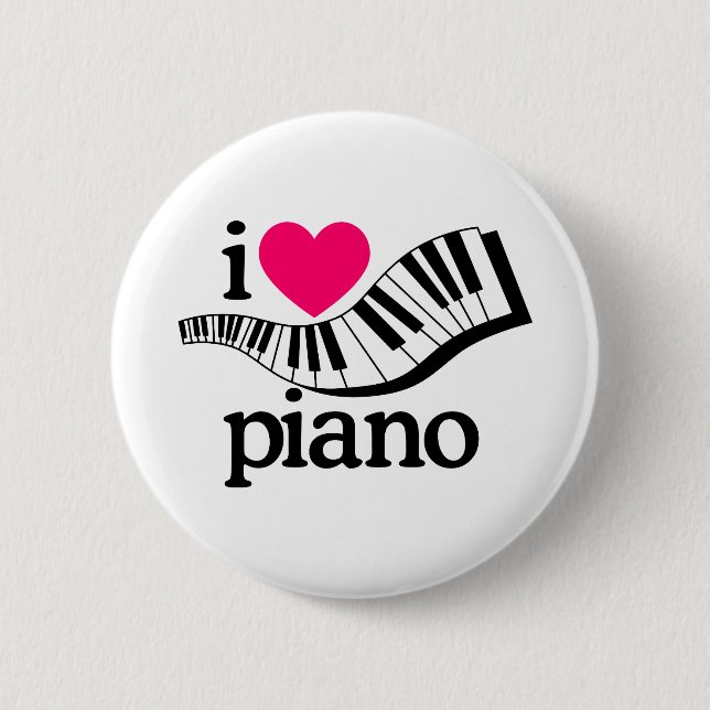 I Love Piano/Keyboard Button (Front)