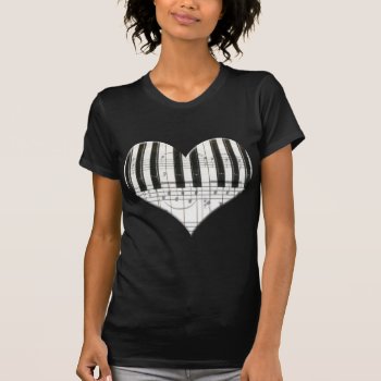 I Love Piano Or Organ Music Heart Keyboard T-shirt by dreamlyn at Zazzle
