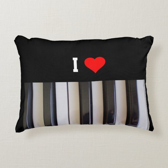 I Love Piano, popular design Accent Pillow (Front)