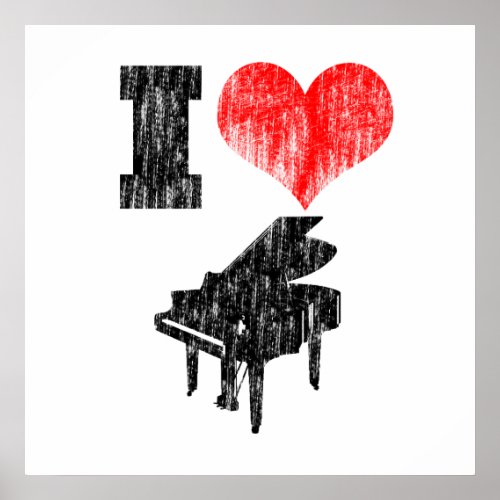 I Love Piano Poster