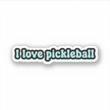 I love pickleball Blue Retro Text