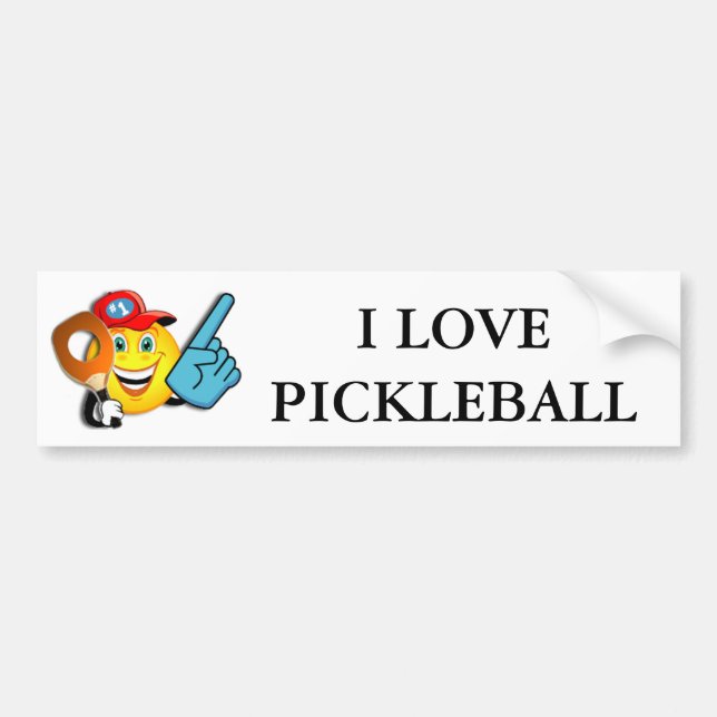 I Love Pickleball Bumper Sticker (Front)