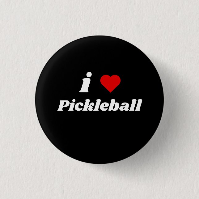 I Love Pickleball  Button (Front)