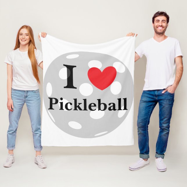 "I Love Pickleball" Fleece Blanket (In Situ)