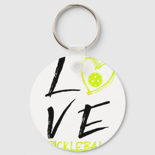 I love pickleball funny pickle ball keychain