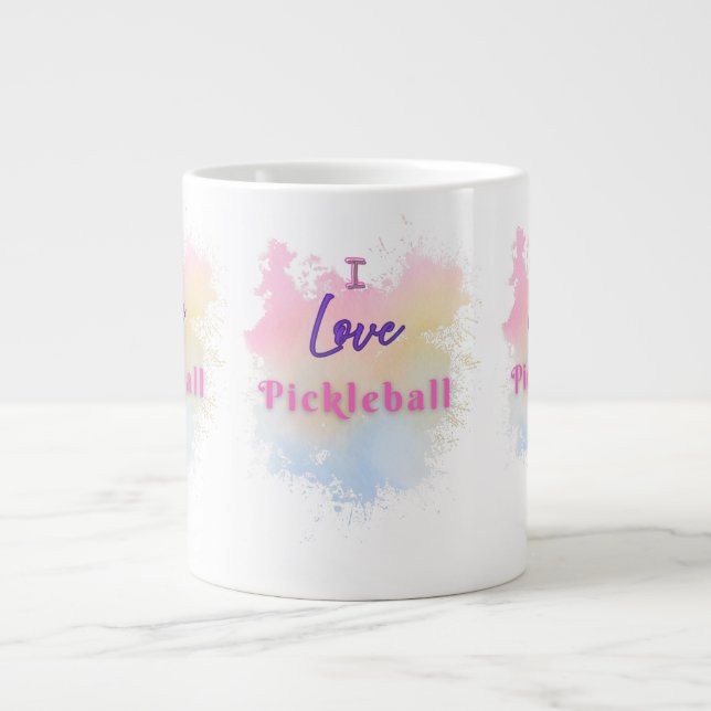 I Love Pickleball Giant Coffee Mug (Front)
