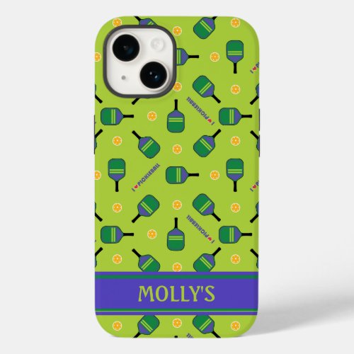 I love Pickleball green  Iphone 14 Case_Mate iPhone 14 Case