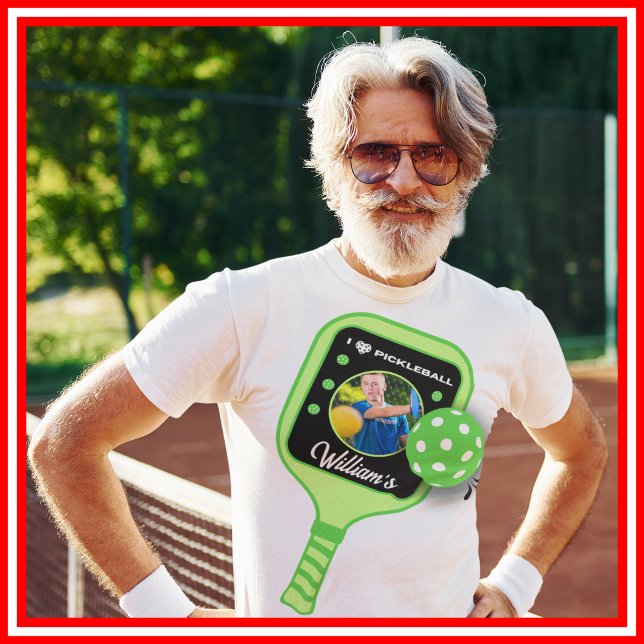 I Love Pickleball Green Paddle Cute Sports PHOTO T-Shirt (I Love Pickleball Green Paddle Cute Sports PHOTO T-Shirt)