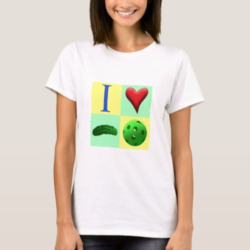 I Love Pickleball _ Green _ T_Shirt