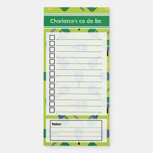 I love Pickleball green to do list Magnetic Notepad