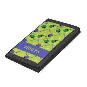I love Pickleball green Tri-fold Wallet