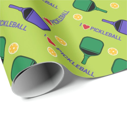 I love pickleball green wrapping paper