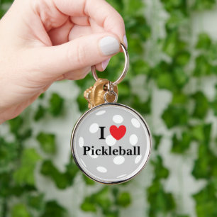 "I Love Pickleball" Keychain