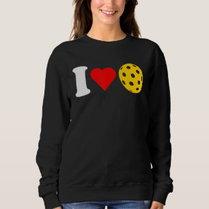 I Love Pickleball Paddleball Lover Red Heart Valen Sweatshirt