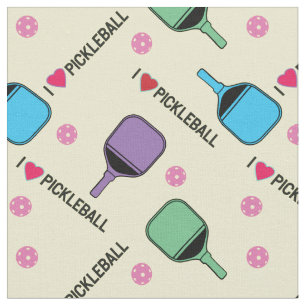 I love pickleball pastel yellow fabric