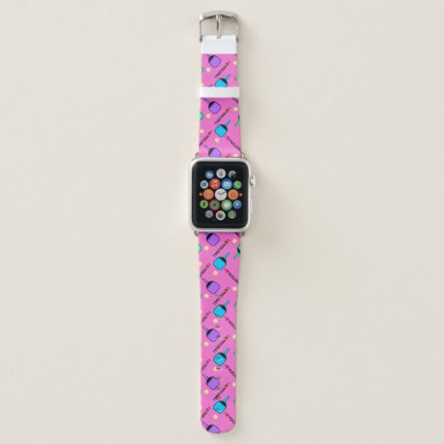 I love Pickleball pink  Apple Watch Band
