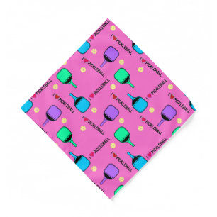 I love Pickleball pink   Bandana