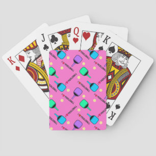 I love Pickleball pink Poker Cards