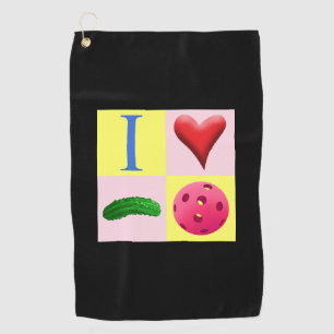 I Love Pickleball Pink Sweat Towel