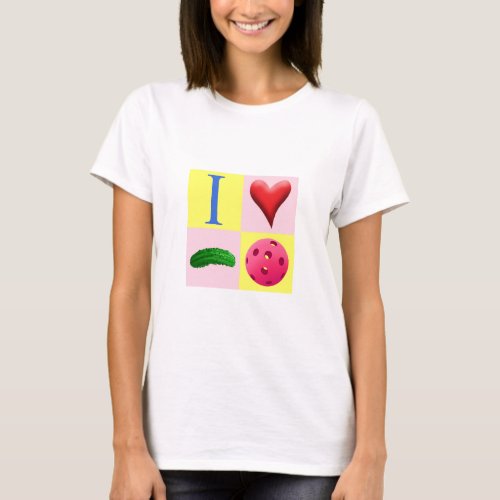 I Love Pickleball _ Pink _ T_Shirt