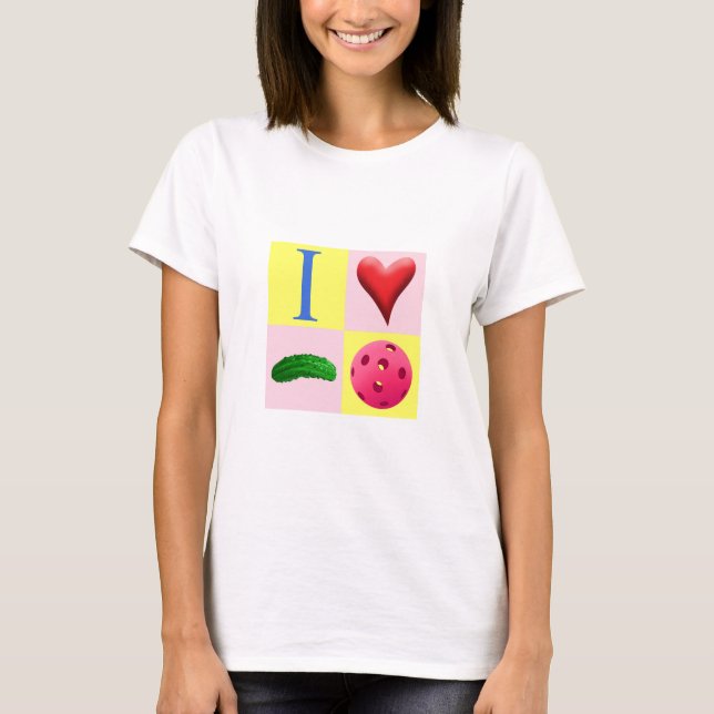 I Love Pickleball - Pink - T-Shirt (Front)