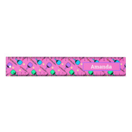 I love Pickleball pink with name 12 inch  Ruler
