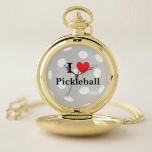 "I Love Pickleball" Pocket Watch
