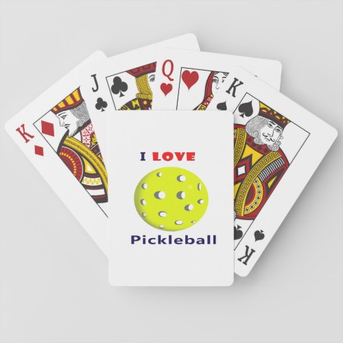 i love pickleball red text pickleball graphicpng playing cards