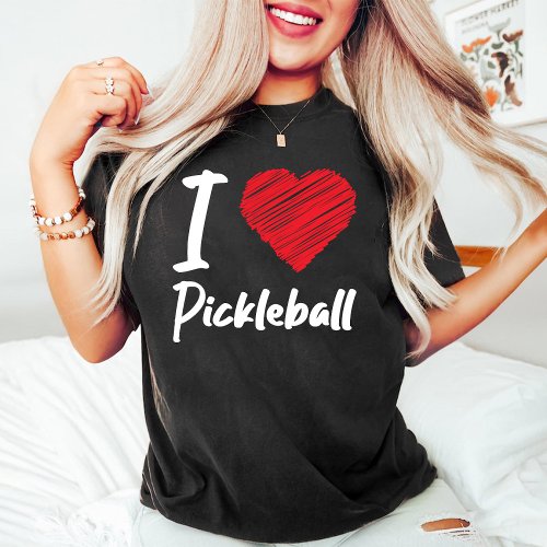 I Love Pickleball  Retirement Pickleball Black T_Shirt