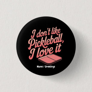 I Love Pickleball Retro Paddle Sports Graphic Button