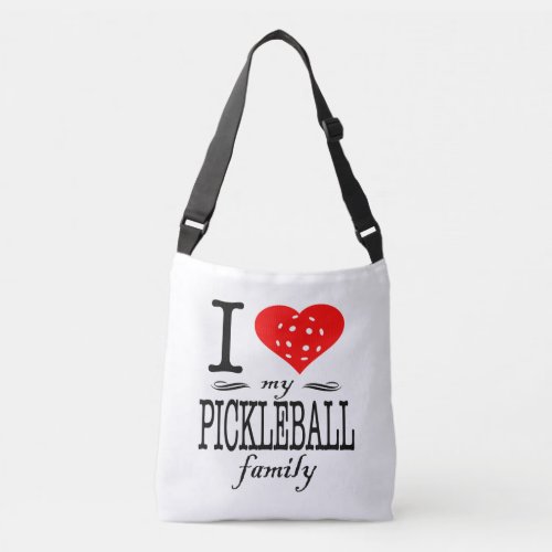 I Love Pickleball Saying Crossbody Bag