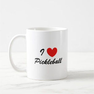 I Love Pickleball Sports Typography Coffee Mug