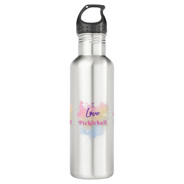 I Love Pickleball Stainless Steel Water Bottle (Front)