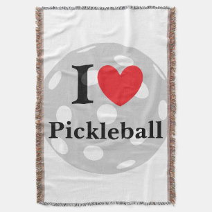 "I Love Pickleball" Throw Blanket