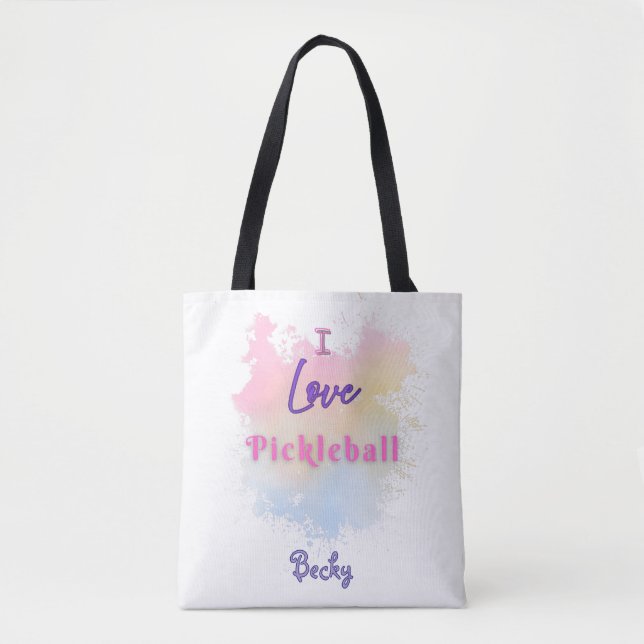 I Love Pickleball Tote Bag (Front)