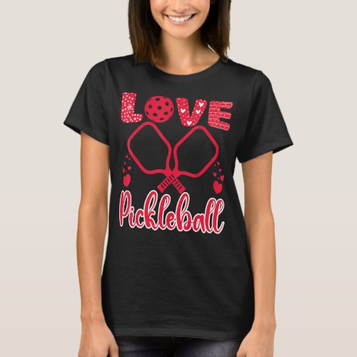 I Love Pickleball Valentine S Day I Heart Pickleba T_Shirt