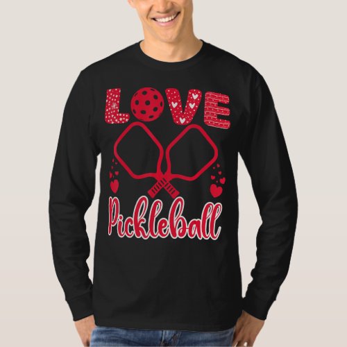 I Love Pickleball Valentine S Day I Heart Pickleba T_Shirt