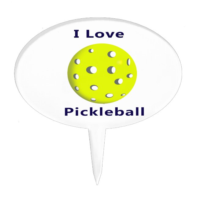 I love pickleball w yellow ball.png cake topper (Front)
