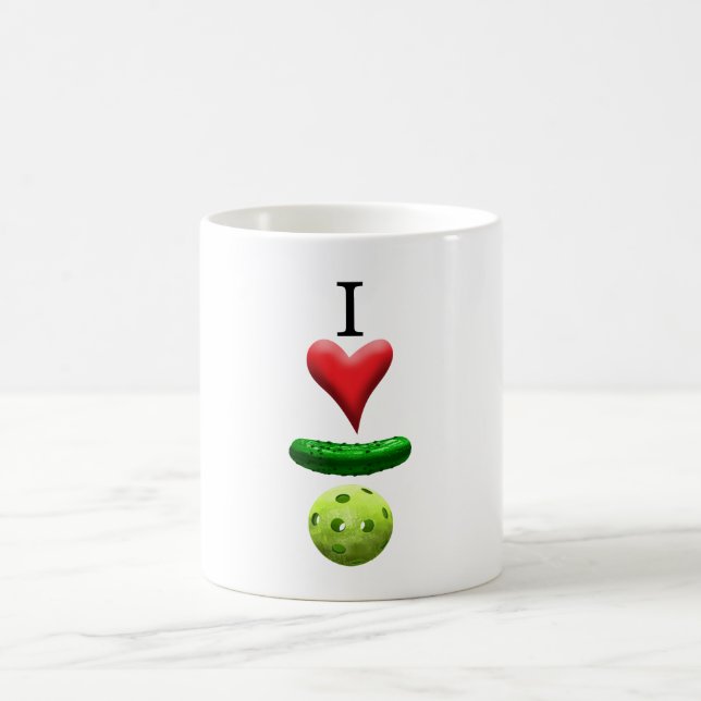 I Love Pickleball - White - Coffee Mug (Center)