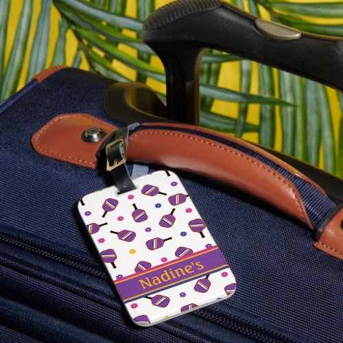 I love Pickleball white Luggage Tag