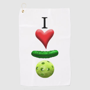 I Love Pickleball White Sweat Towel