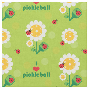 I love pickleball with ladybugs, custom size fabric